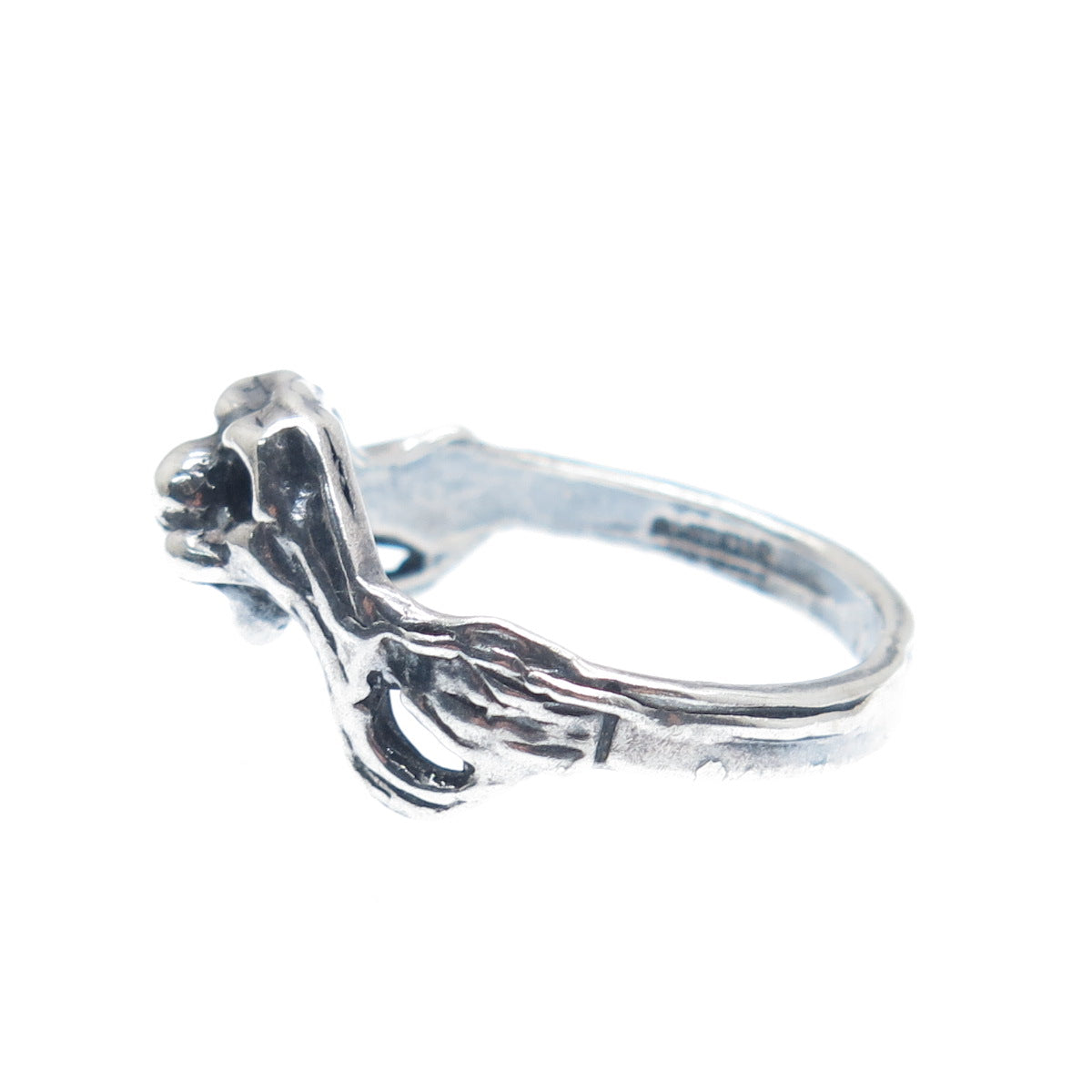 925 Sterling Silver Vintage Dog Oxidized Ring Size 7