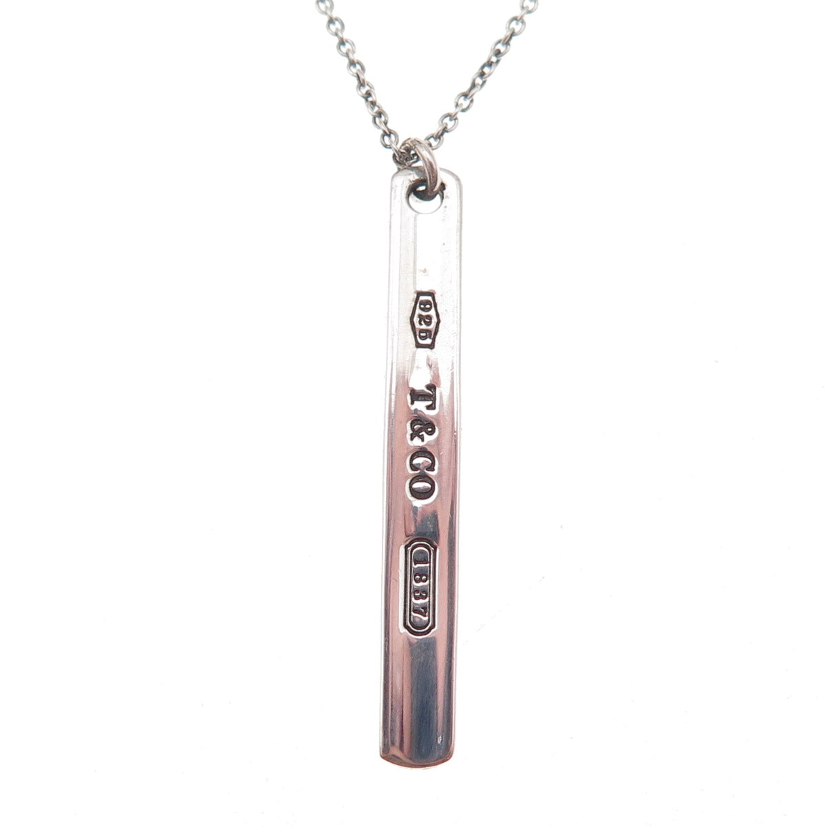 Tiffany & Co. 925 Sterling Vintage 1837 Collection Bar Cable Chain Necklace 16"
