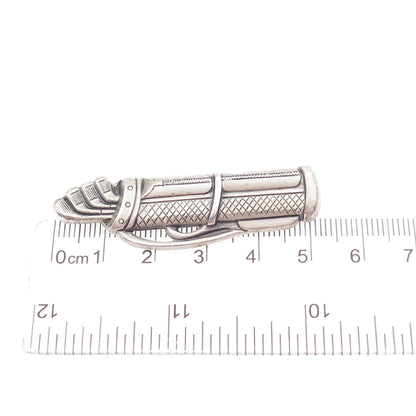 DANECRAFT 925 Sterling Silver Vintage Golf Club Oxidized Pin Brooch