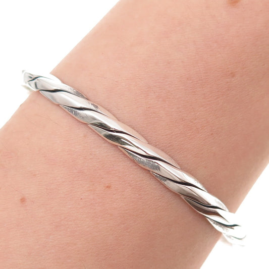 Tiffany & Co. 925 Sterling Silver Antique Art Deco Twisted Bangle Bracelet 8"