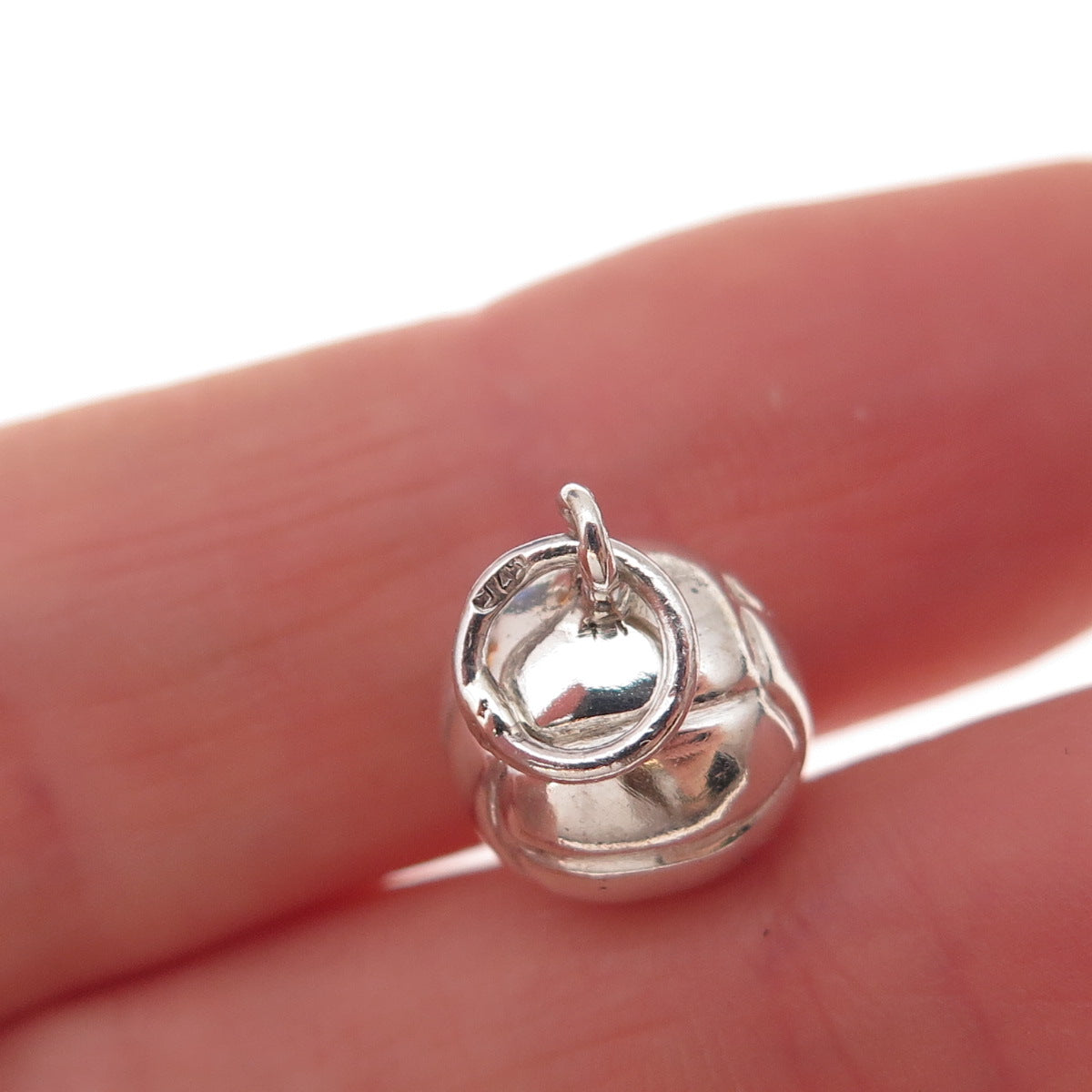 835 Silver Vintage Portugal Volleyball Ball 3D Charm Pendant