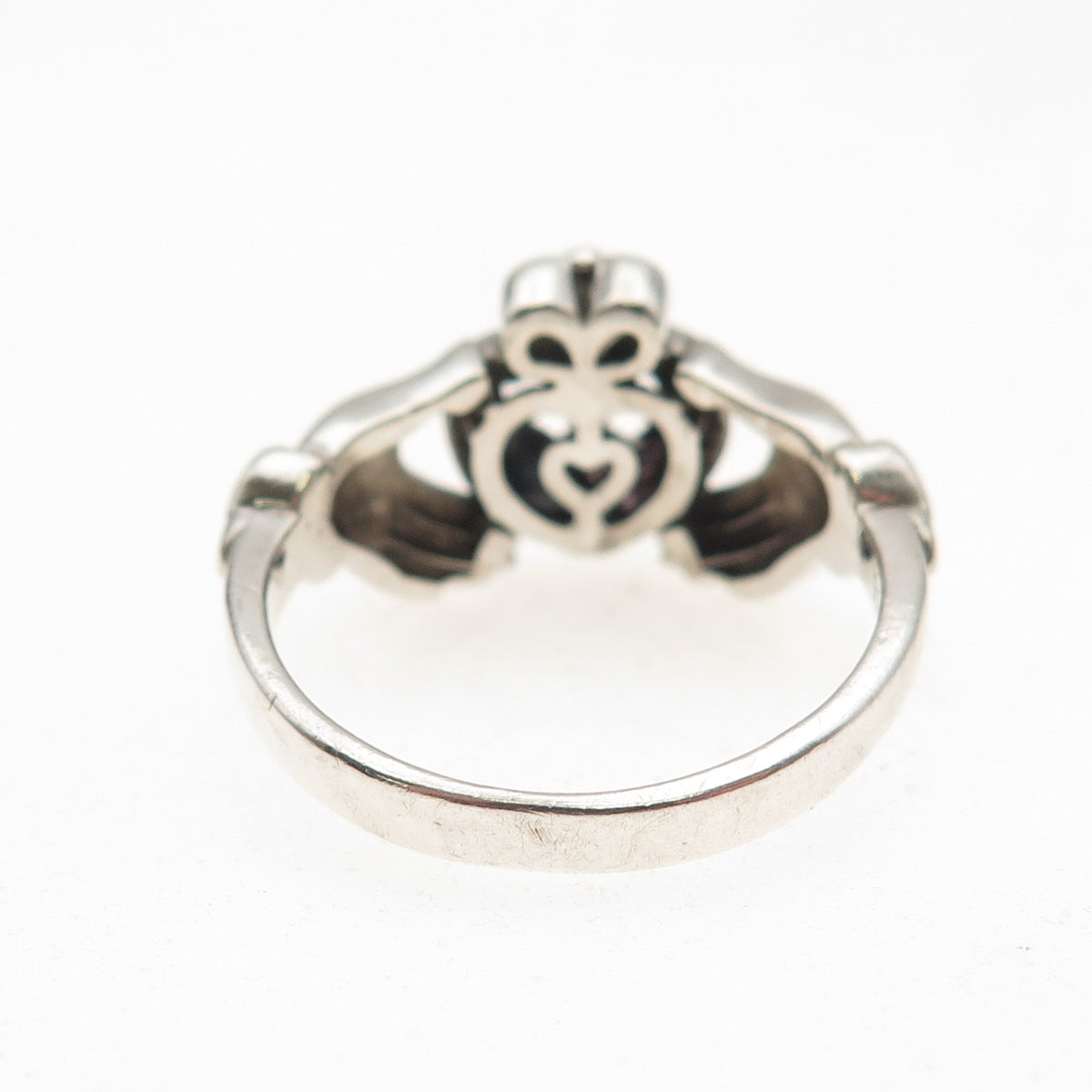925 Sterling Vintage Real Amethyst Irish Claddagh Love You Baby Ring Size 8