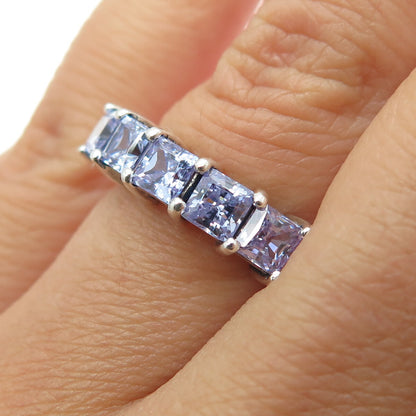 925 Sterling Silver Vintage Lavender C Z Ring Size 6.25