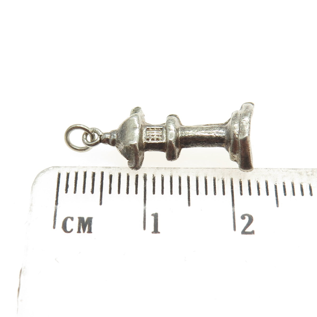 900 Silver Antique Japanese Pagoda Minimalist Charm Pendant