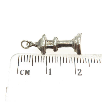 900 Silver Antique Japanese Pagoda Minimalist Charm Pendant