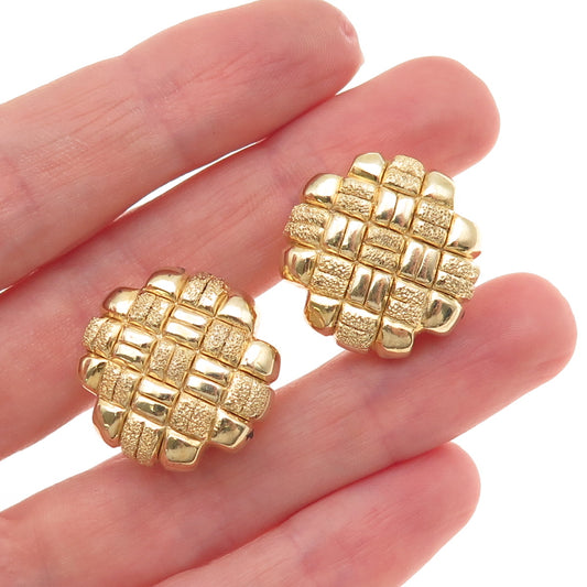 GioIelli Di Valenza 925 Sterling Gold Plated Vintage Italy Omega Back Earrings
