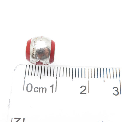 CHAMILIA 925 Sterling Silver Enamel Canadian Flag Bead Charm