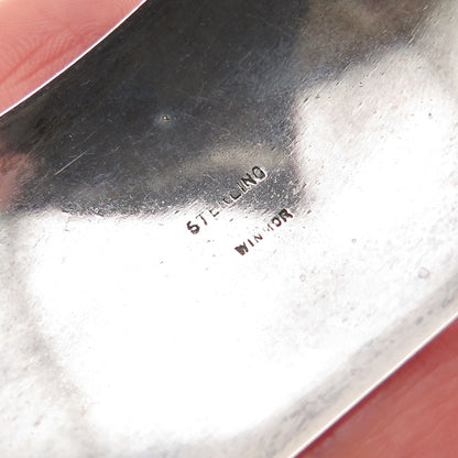 WINMOR 925 Sterling Silver Antique Art Deco Floral Wide Bangle Bracelet 7.5"