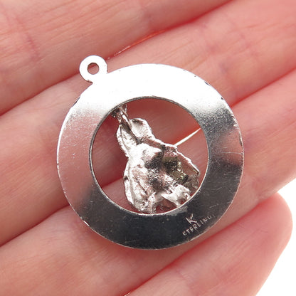 925 Sterling Silver Vintage Rhinestone To My Bridesmaid Charm Pendant