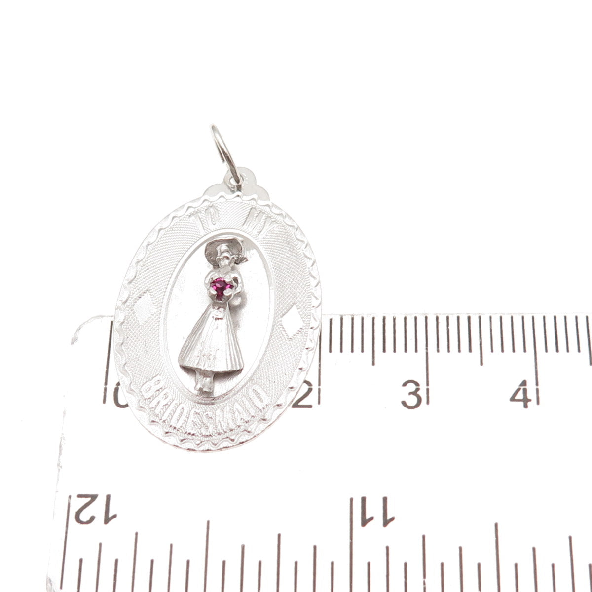 Art's Elegance 925 Sterling Silver Vintage Rhinestone Bridesmaid Charm Pendant