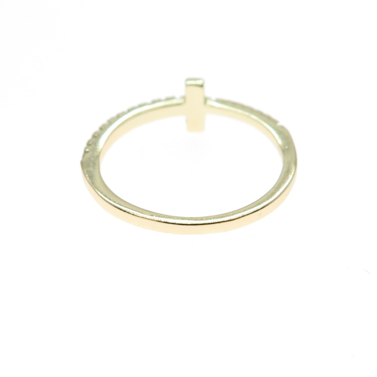 925 Sterling Silver Gold Plated Round-Cut C Z Cross Ring Size 8