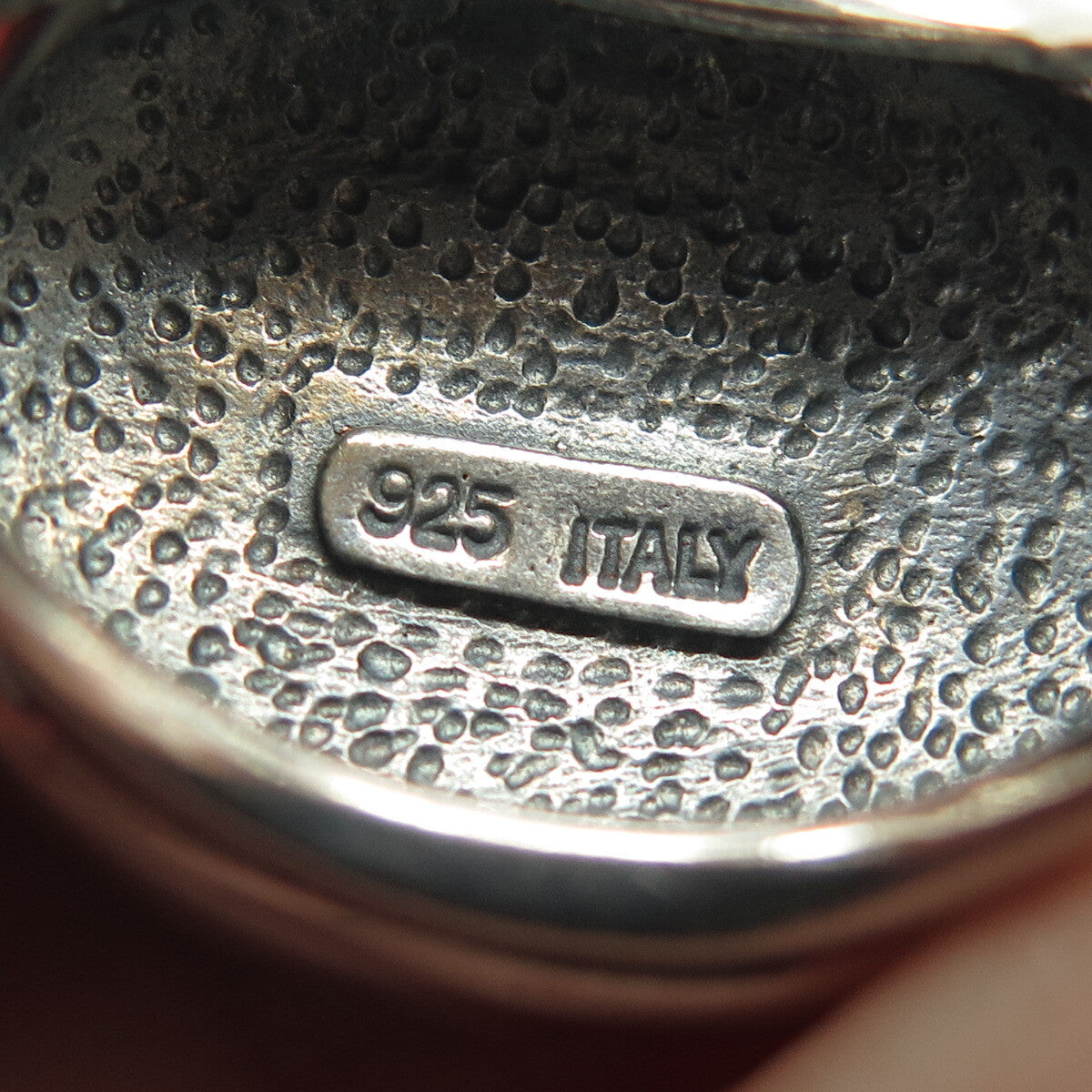 925 Sterling Silver Vintage Italy Etched Wide Ring Size 8.25