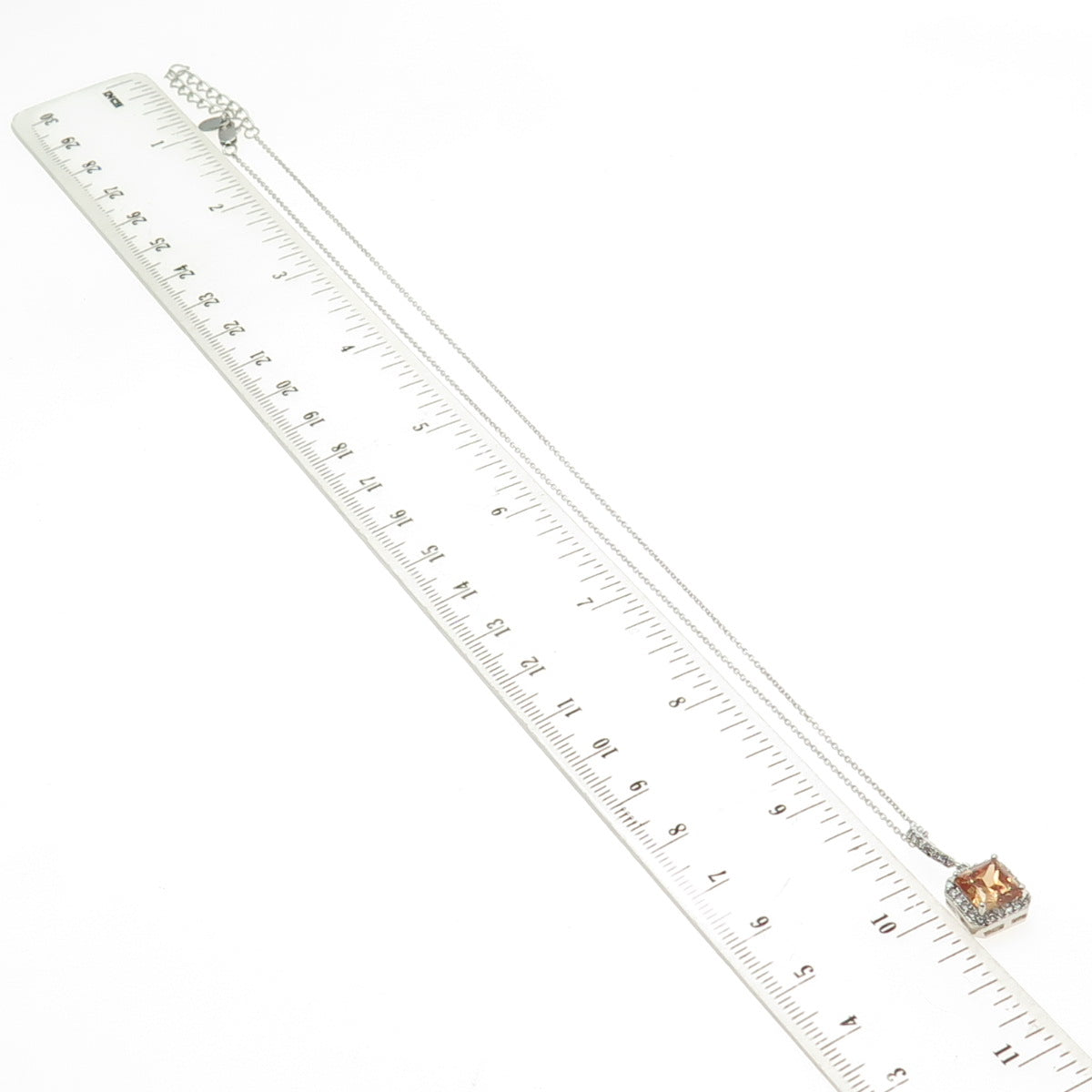 925 Sterling Silver Multi-Cut Champagne & White C Z Cable Chain Necklace 17-19"