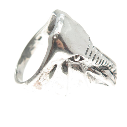 925 Sterling Silver Vintage Elephant's Head Statement Ring Size 9.25