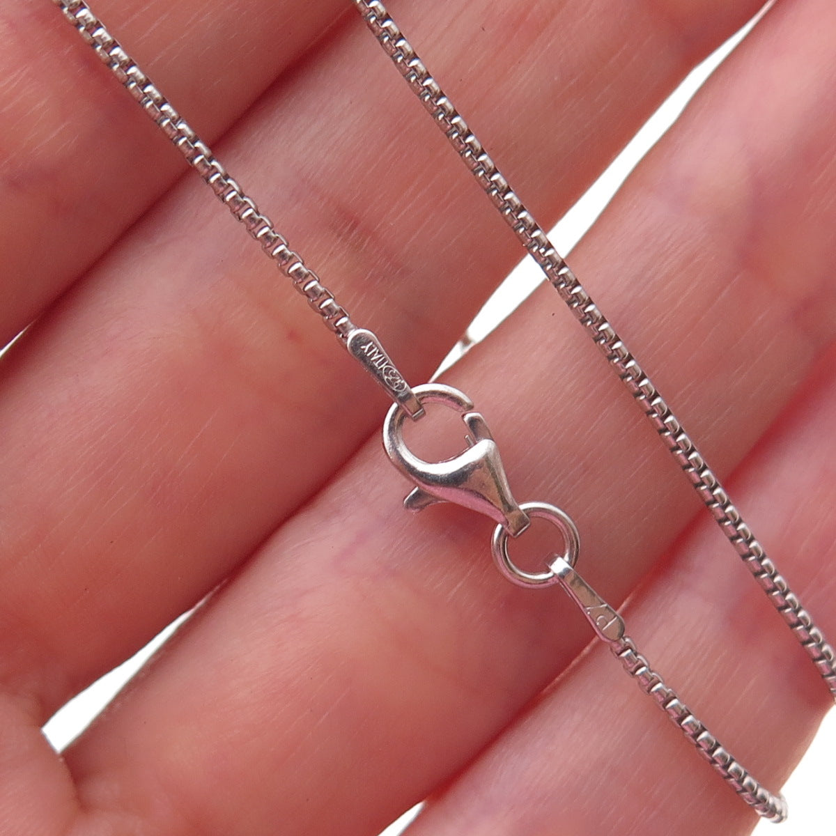Or Paz PZ 925 Sterling Silver Vintage Round Box Chain Necklace 18"