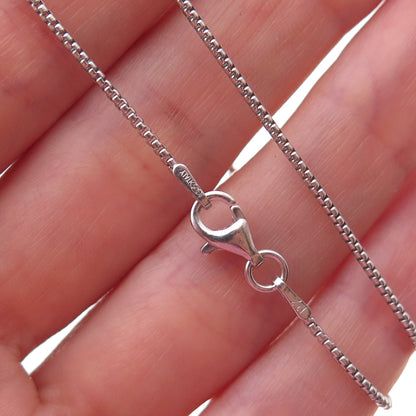 Or Paz PZ 925 Sterling Silver Vintage Round Box Chain Necklace 18"