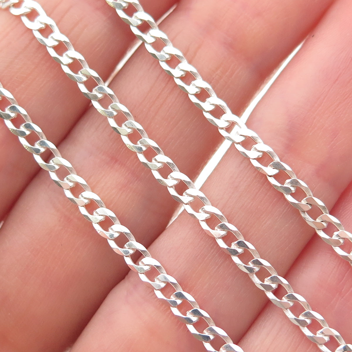 P. Lux 925 Sterling Silver Italy Curb Chain Necklace 20"