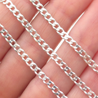P. Lux 925 Sterling Silver Italy Curb Chain Necklace 20"