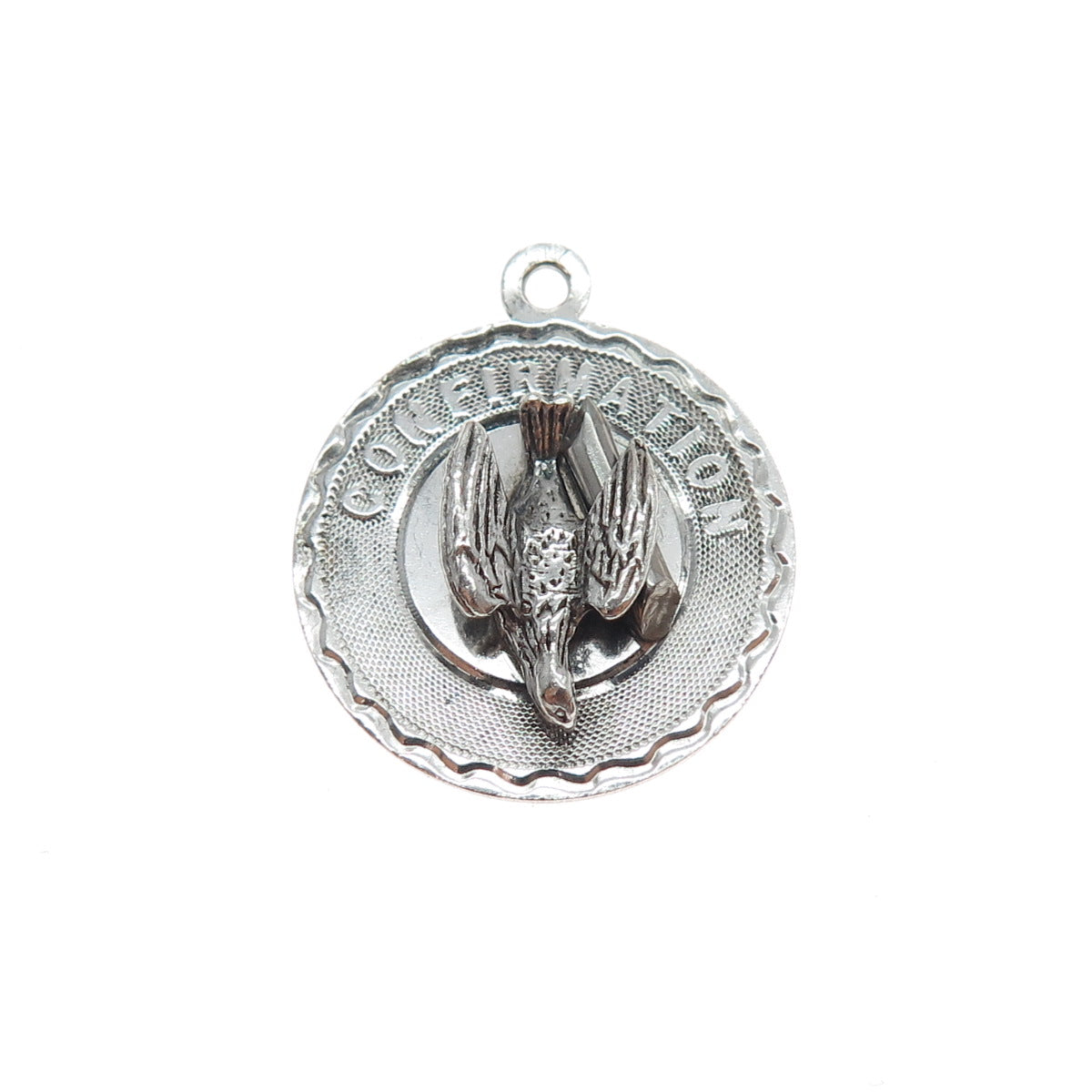 925 Sterling Silver Vintage Confirmation Religious Mini Charm Pendant