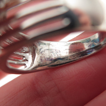 925 Sterling Silver Graduated Round-Cut C Z 5-Row Ring Size 7.25