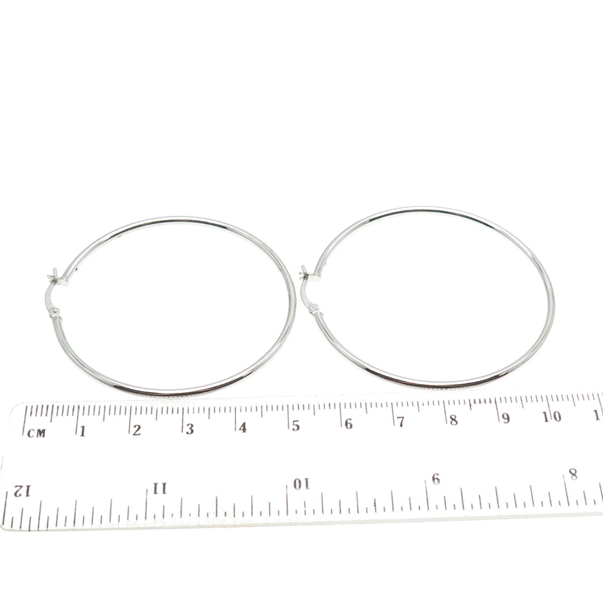 925 Sterling Silver Large Hoop Earrings