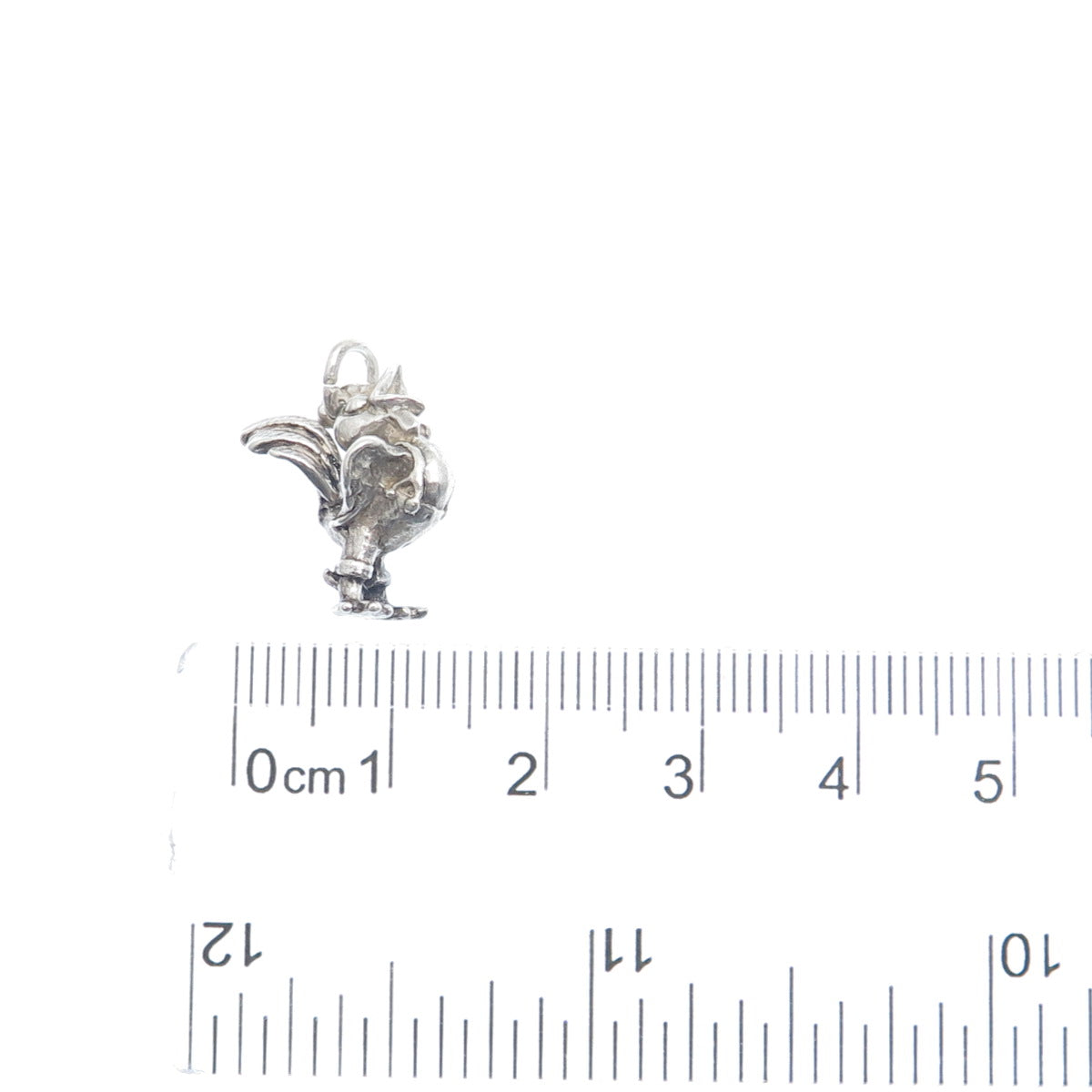 925 Sterling Silver Vintage Rooster Minimalist 3D Charm Pendant