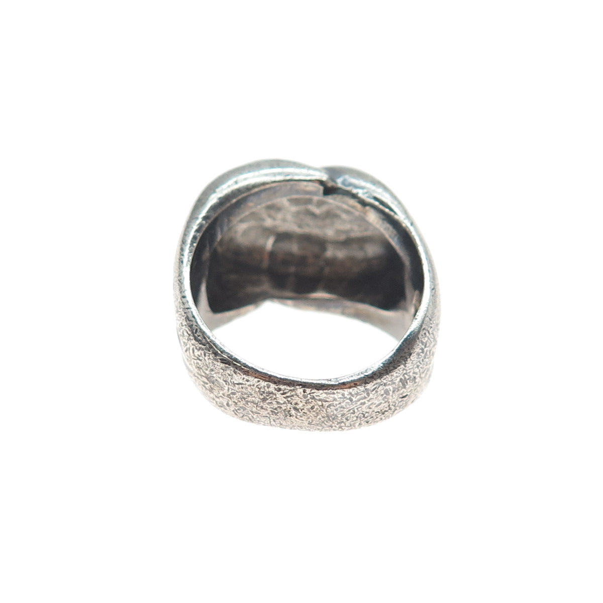 925 Sterling Silver Vintage Mexico Modernist Oxidized Ring Size 7.5