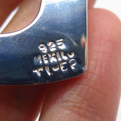 925 Sterling Silver Vintage Mexico Open Heart Pin Brooch