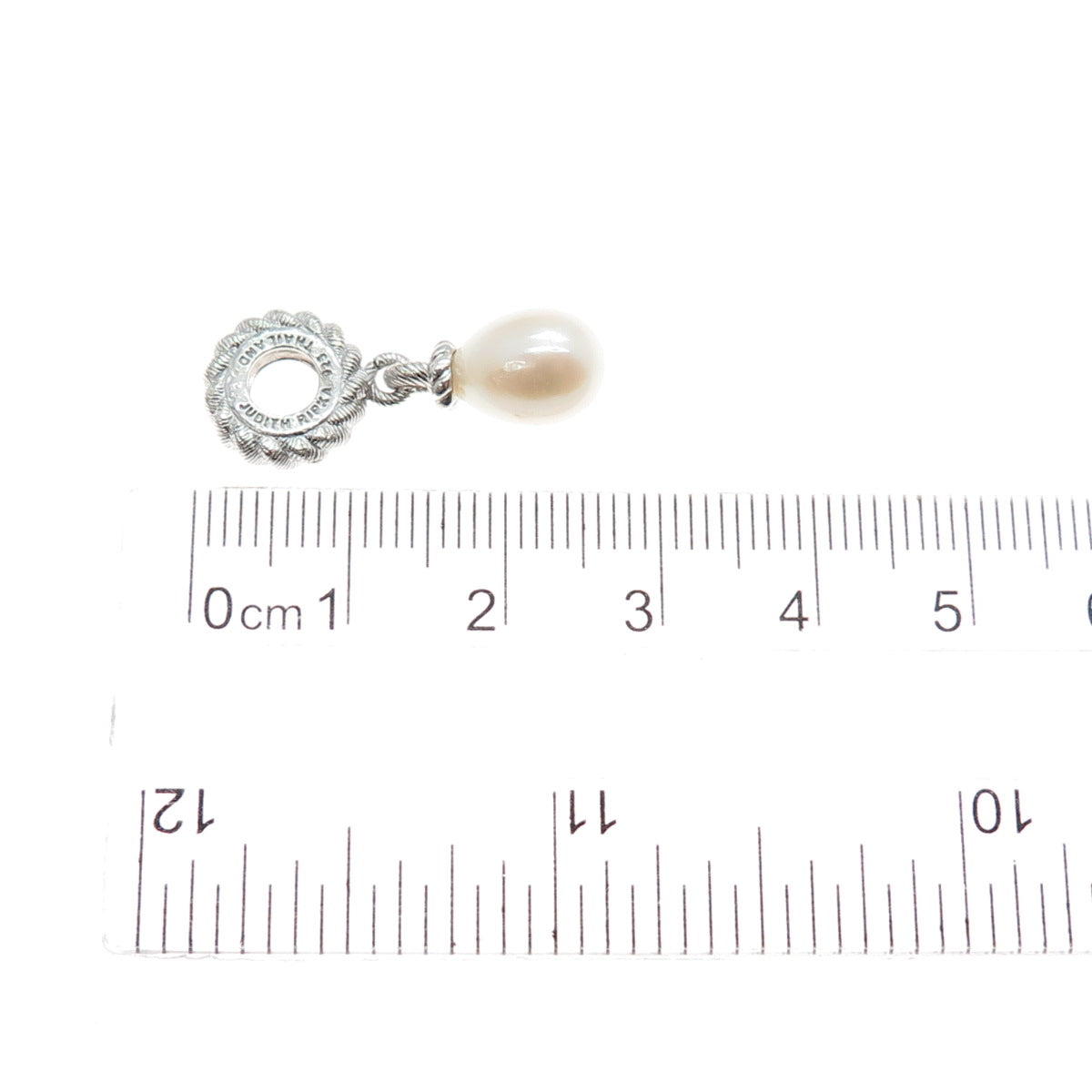 JUDITH RIPKA 925 Sterling Silver Real Pearl Slide Dangle Charm