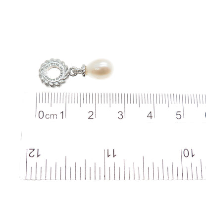 JUDITH RIPKA 925 Sterling Silver Real Pearl Slide Dangle Charm