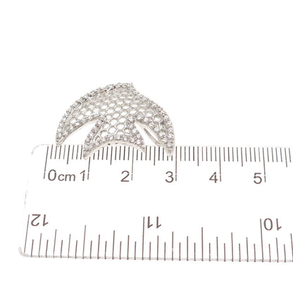 925 Sterling Silver Round-Cut C Z Angelfish Slide Charm Pendant