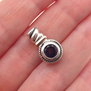 Ross Simons 925 Sterling Silver 14K Gold Real Amethyst Mini Charm Pendant