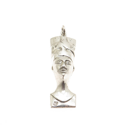 800 Silver Vintage Nefertiti Egyptian Charm Pendant