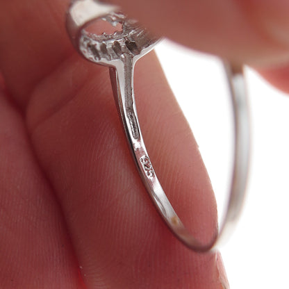 925 Sterling Silver Round-Cut C Z Heart Droplet Ring Size 7