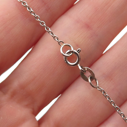Chuck Clemency 925 Sterling Silver Real Tanzanite Cable Chain Necklace 18"