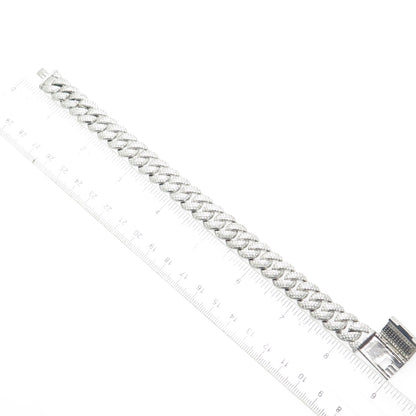 925 Sterling Silver Real Moissanite Cuban Link Bracelet 8.5"