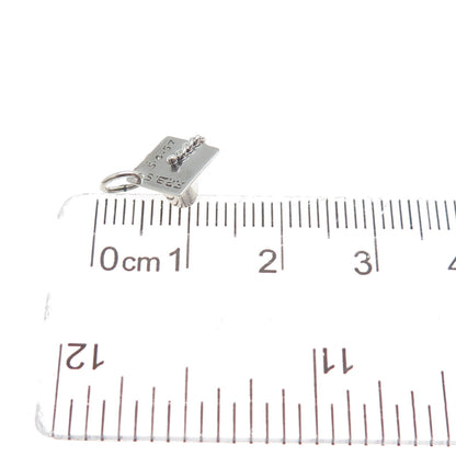 925 Sterling Silver Vintage 1957 Graduation Hat Minimalist 3D Charm Pendant