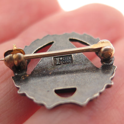 Robbins & Co. 925 Sterling Antique Enamel Woman's Society Methodist Church Pin