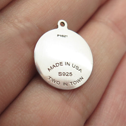 925 Sterling Silver USA Two In Town Horse Charm Pendant