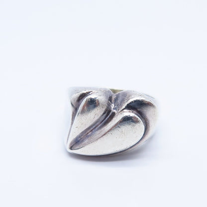 925 Sterling Silver Vintage Heart Ring Size 5.75