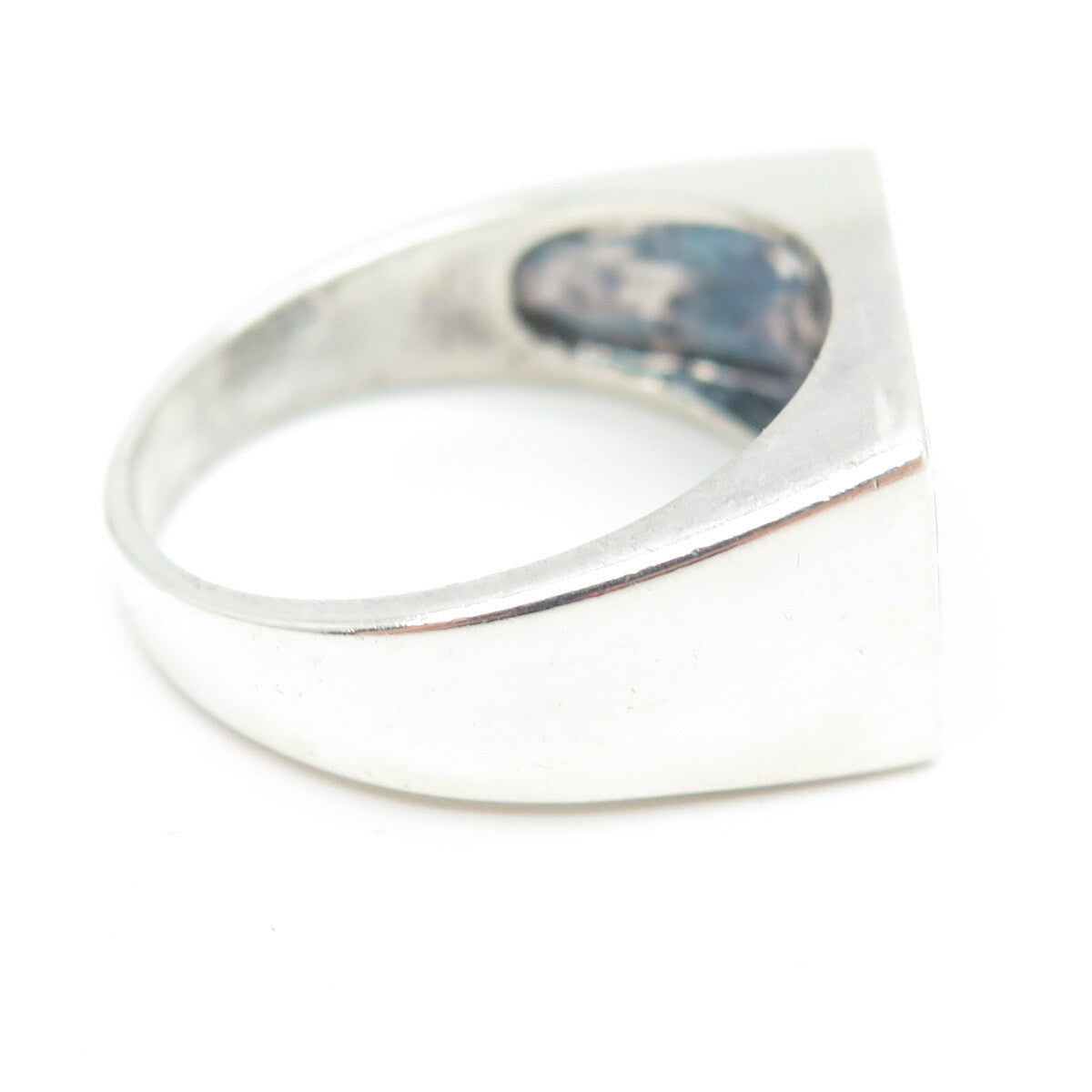 925 Sterling Silver Vintage Rainbow Enamel "Happy Pride" Ring Size 12.25