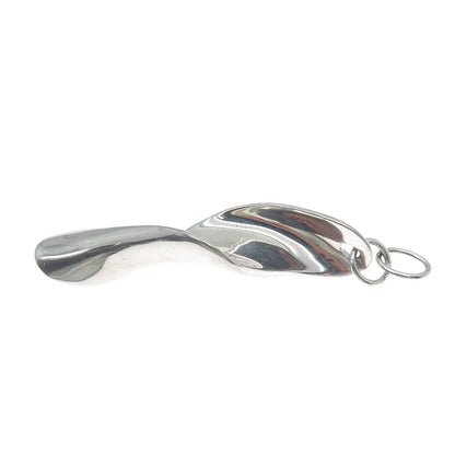 ELLE 925 Sterling Silver Vintage Real Ruby Modernist Twisted Pendant