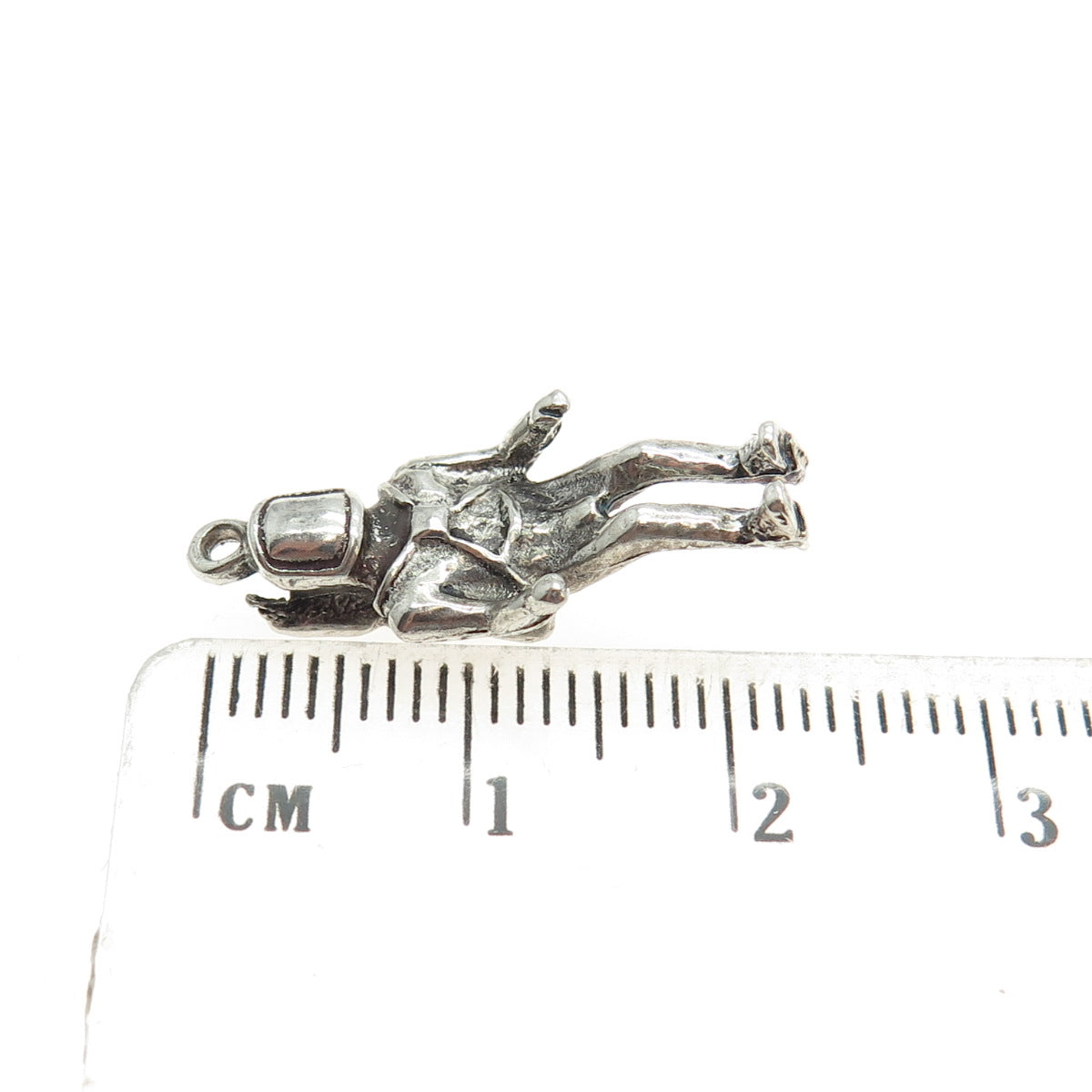 925 Sterling Silver Vintage Deep Sea Diver Minimalist 3D Charm Pendant