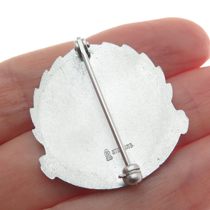 925 Sterling Silver Vintage Enamel National Council of State Garden Clubs Brooch