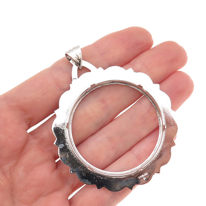 Rand & Paseka 925 Sterling Silver Vintage Morgan Coin Frame Holder Pendant