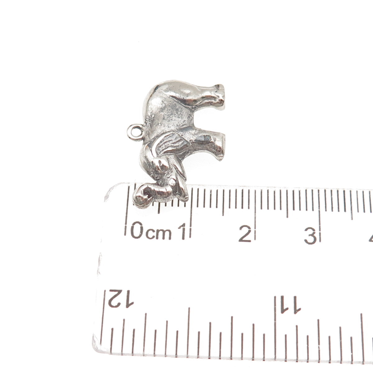 925 Sterling Silver Vintage Elephant Oxidized Mini Charm Pendant