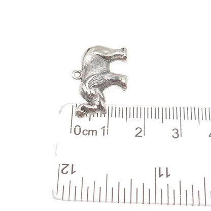 925 Sterling Silver Vintage Elephant Oxidized Mini Charm Pendant