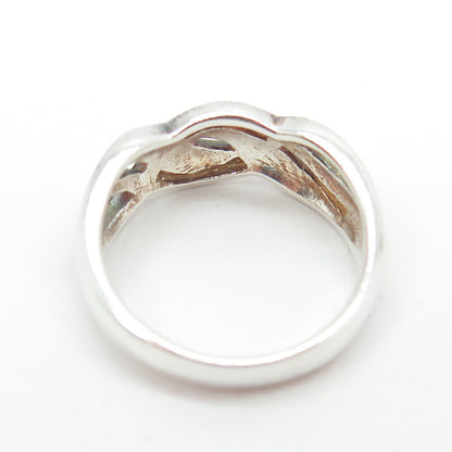 925 Sterling Silver Vintage Twisted Ring Size 8