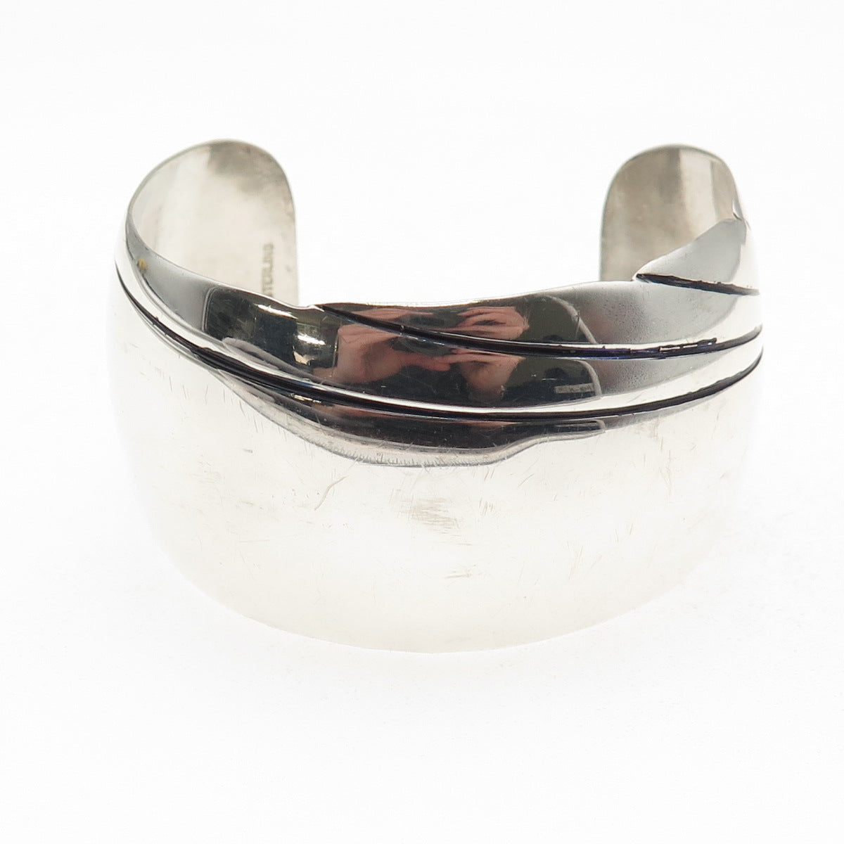 Spencer Navajo Old Pawn Sterling Silver Vintage Adjustable Wide Bracelet 6.75"