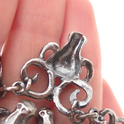 925 Sterling Silver Vintage Aries Zodiac Oxidized Centerpiece Necklace Part 8.5"